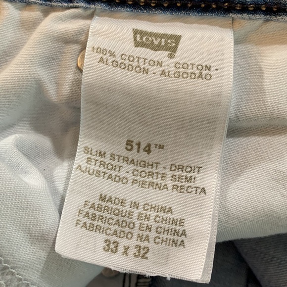 Levi’s 514 slim Strsight Distressed Lightweight Light Wash Jeans size 33x32 - Picture 12 of 13